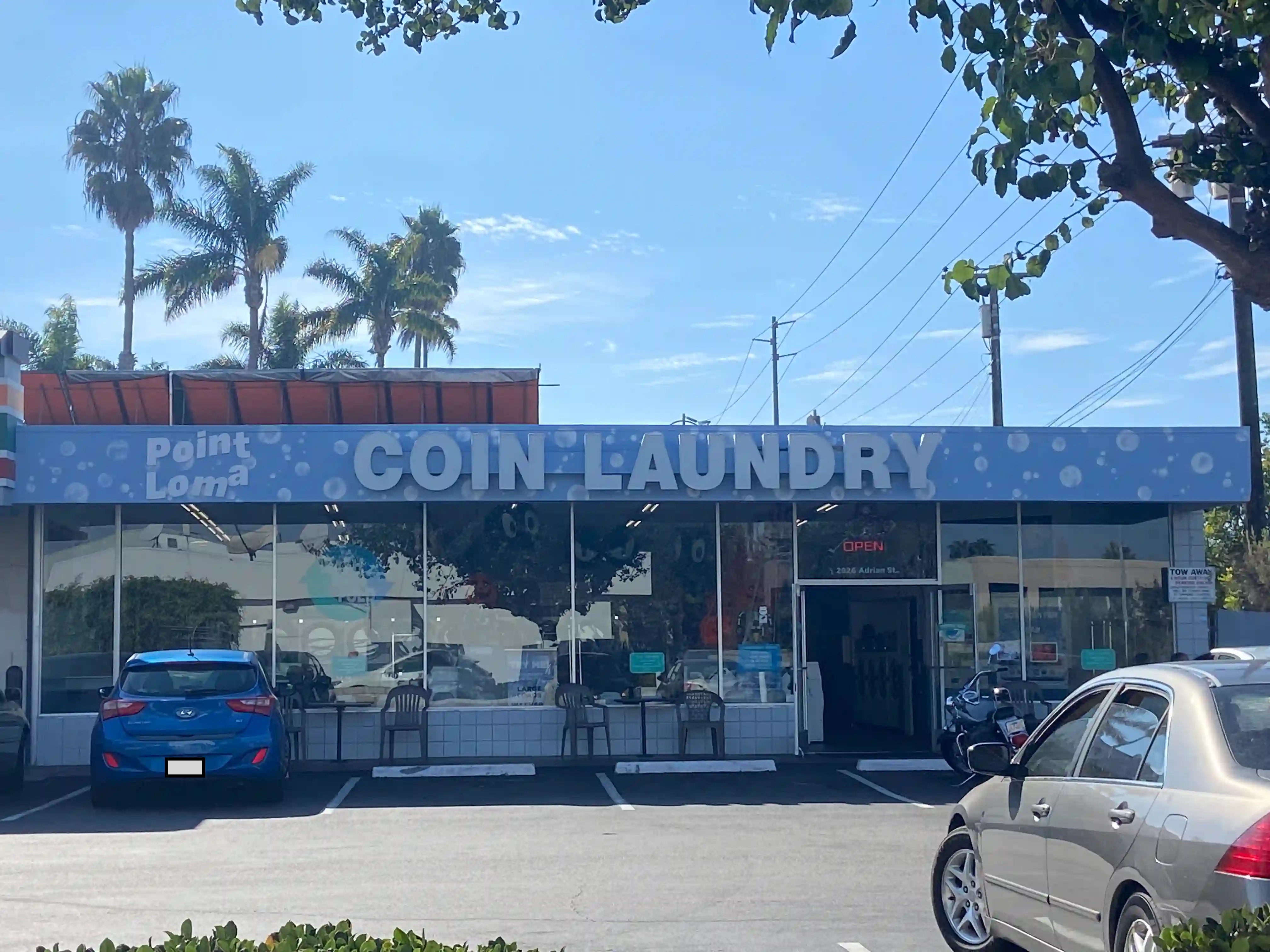 Exterior view of Point Loma Coin Laundry in San Diego